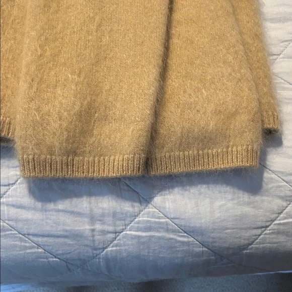 LISA YANG Natalia Latte brushed cashmere sweater sz 1 - Picture 6 of 7